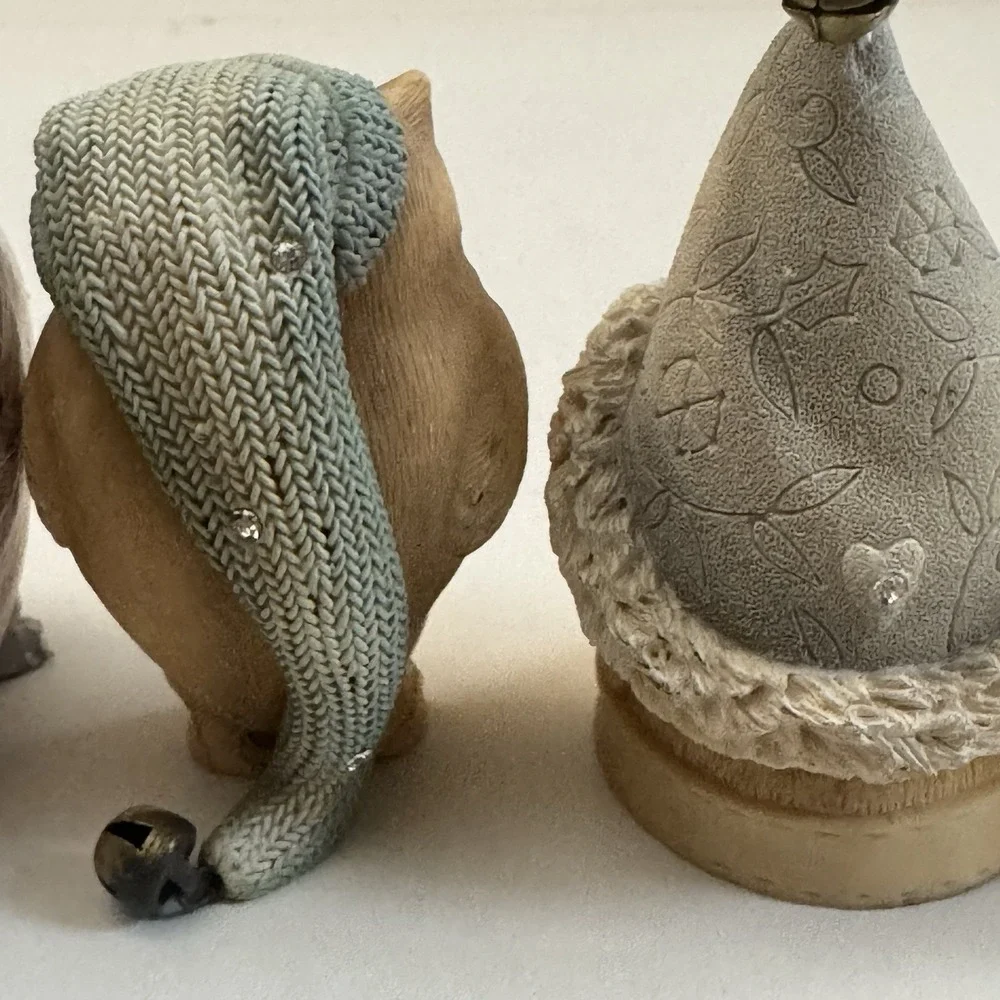 Bird Figurine Ceramic Lot of 4 Outdoor Indoor Home & Garden Decor 1 Bird, 3 Owls